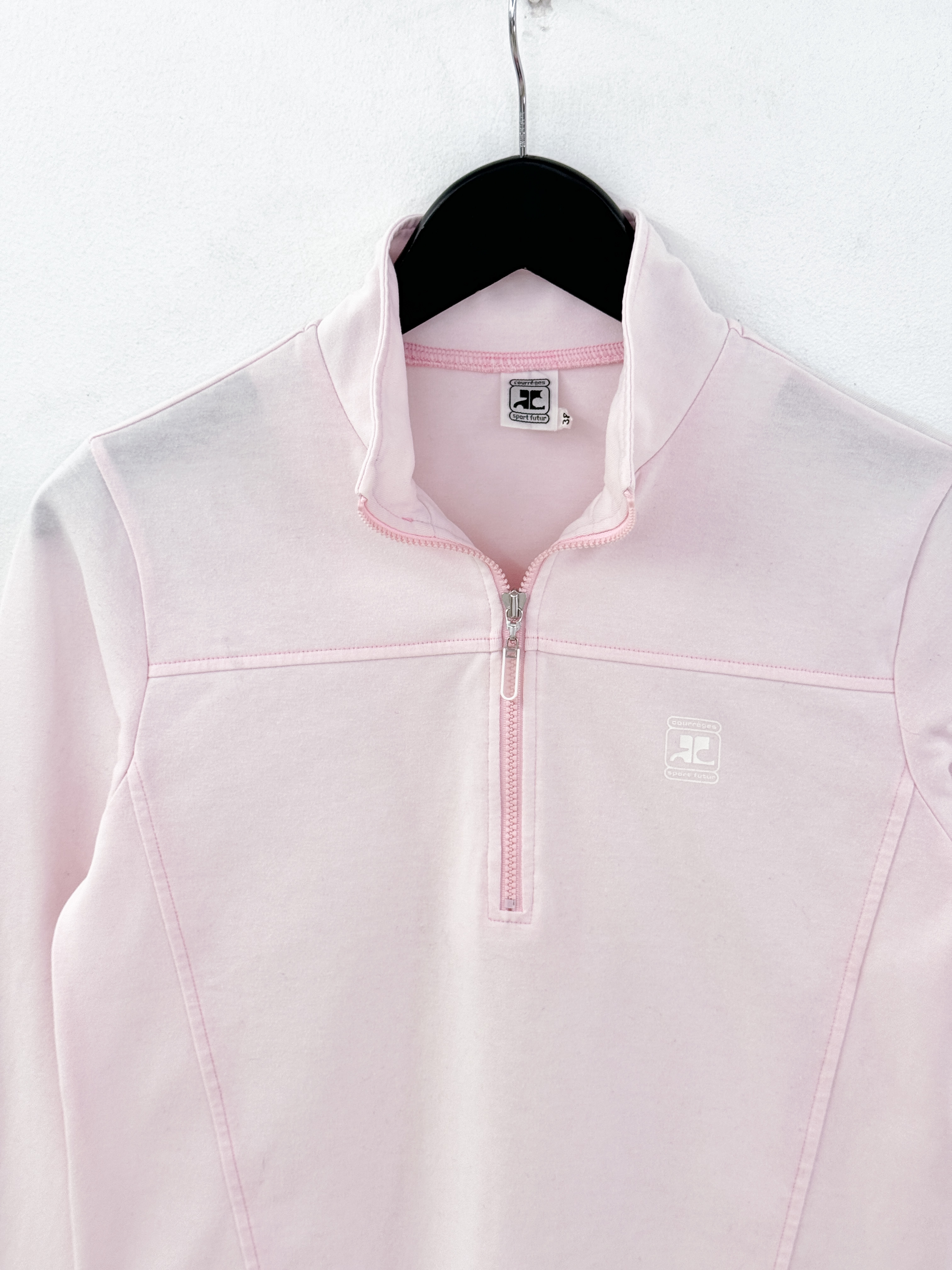 courreges pink zip up shirts